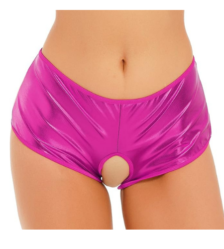 Fantezi Pembe Özel Bölgeleri Açık Parlak Külot